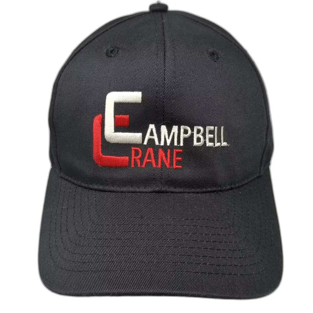 Attractive Headwear Campbell Crane Snapback Hat Black White OS Embroidered Logo